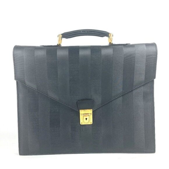 FENDI Bag Pecan Hand Bag Document Bag Briefcase Business bag PVC Black